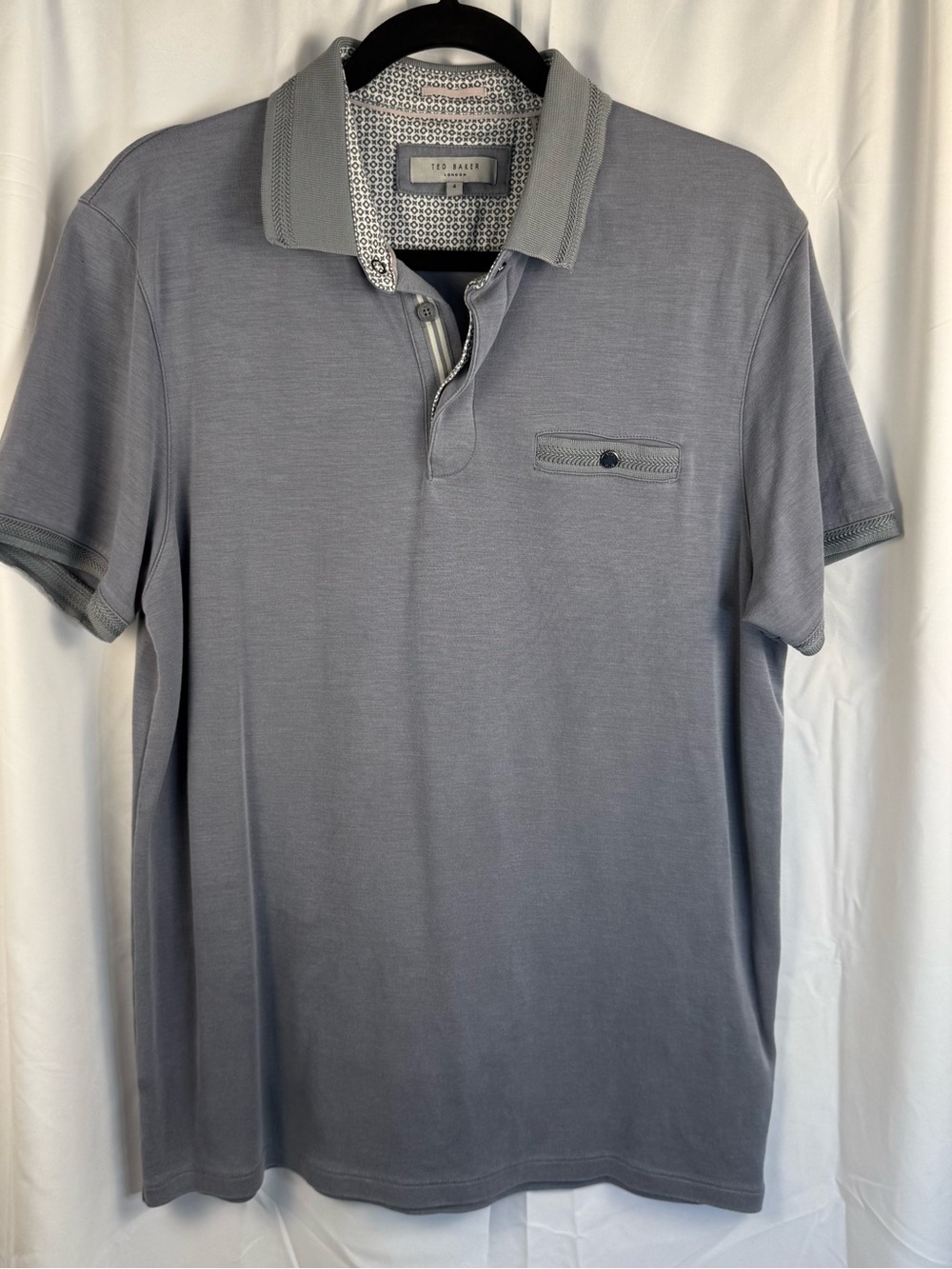 Ted Baker London Men’s Size 4 Polo Shirt Short Sleeve Chest Pocket